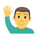 Man Raising Hand :manhello: